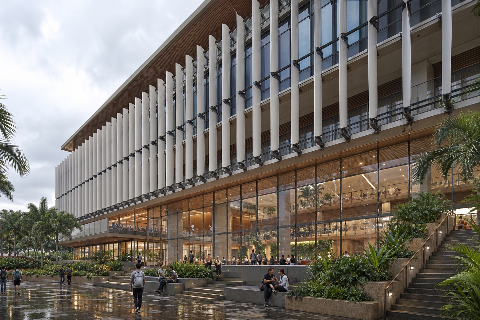Illustrative Dynamic Shading & Electrochromic Glass application: Education and civic atria