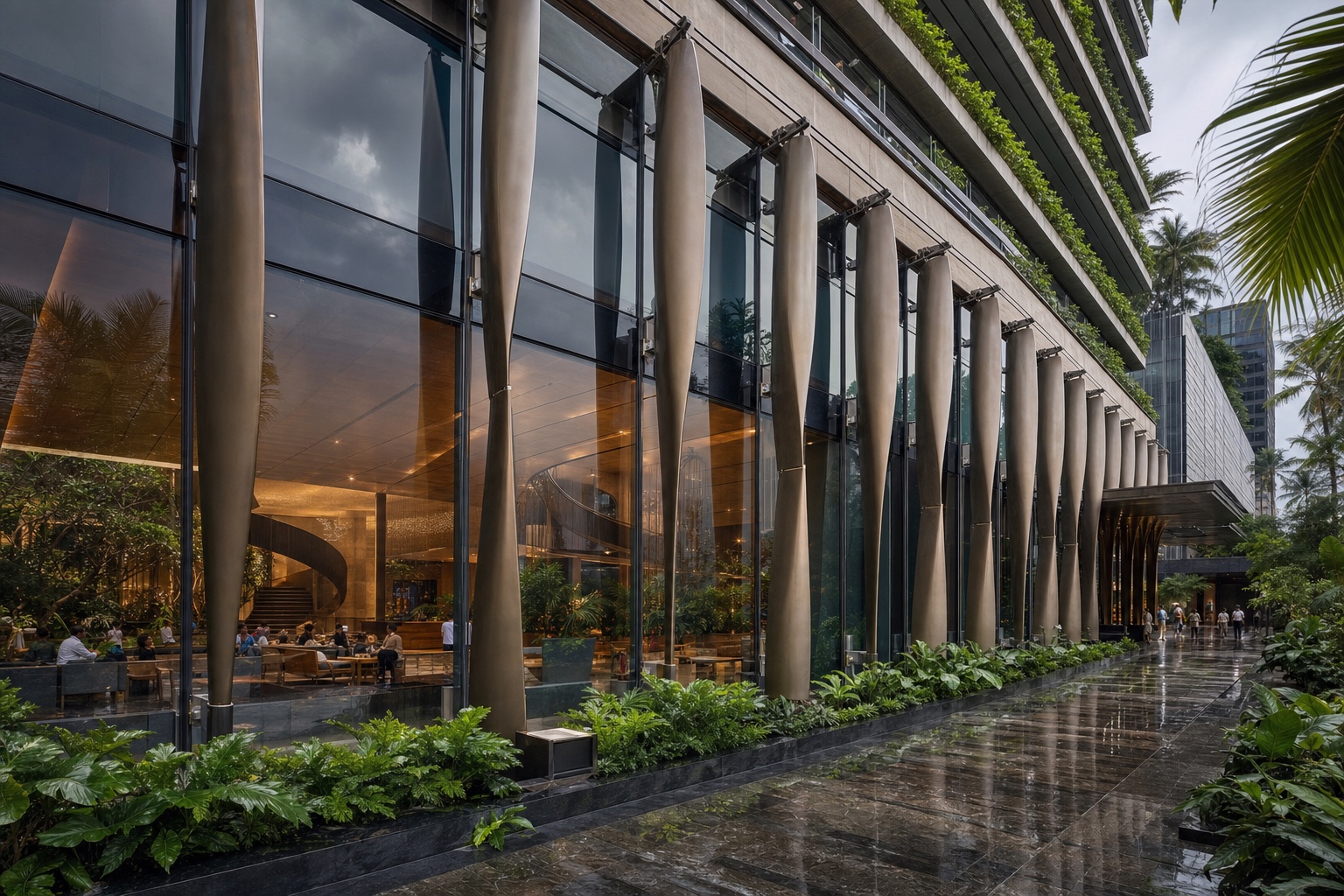 Illustrative Dynamic Shading & Electrochromic Glass application: Hospitality public areas