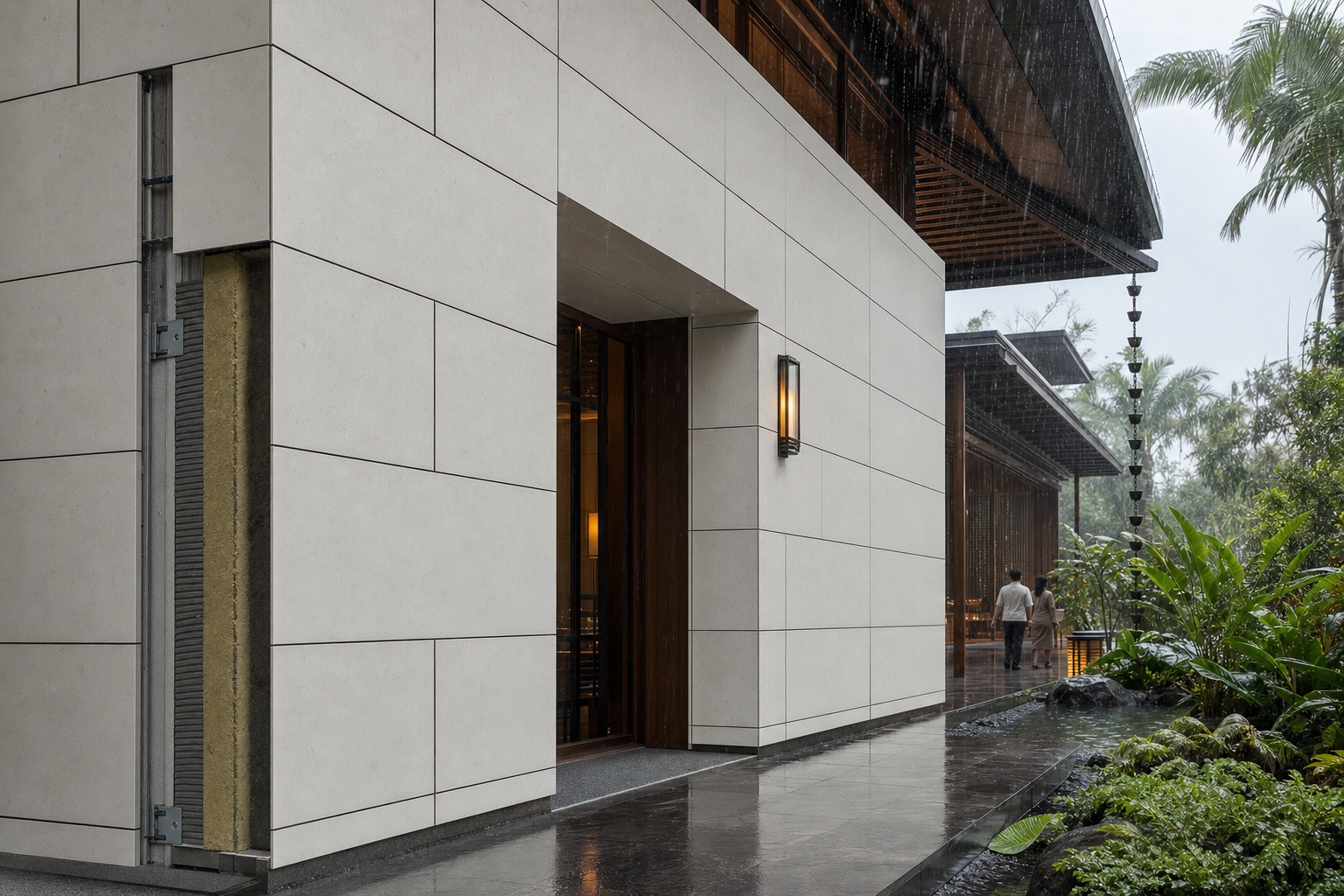Illustrative High-Performance Low-VOC Insulated Wall Panels application: Tropical hospitality facades