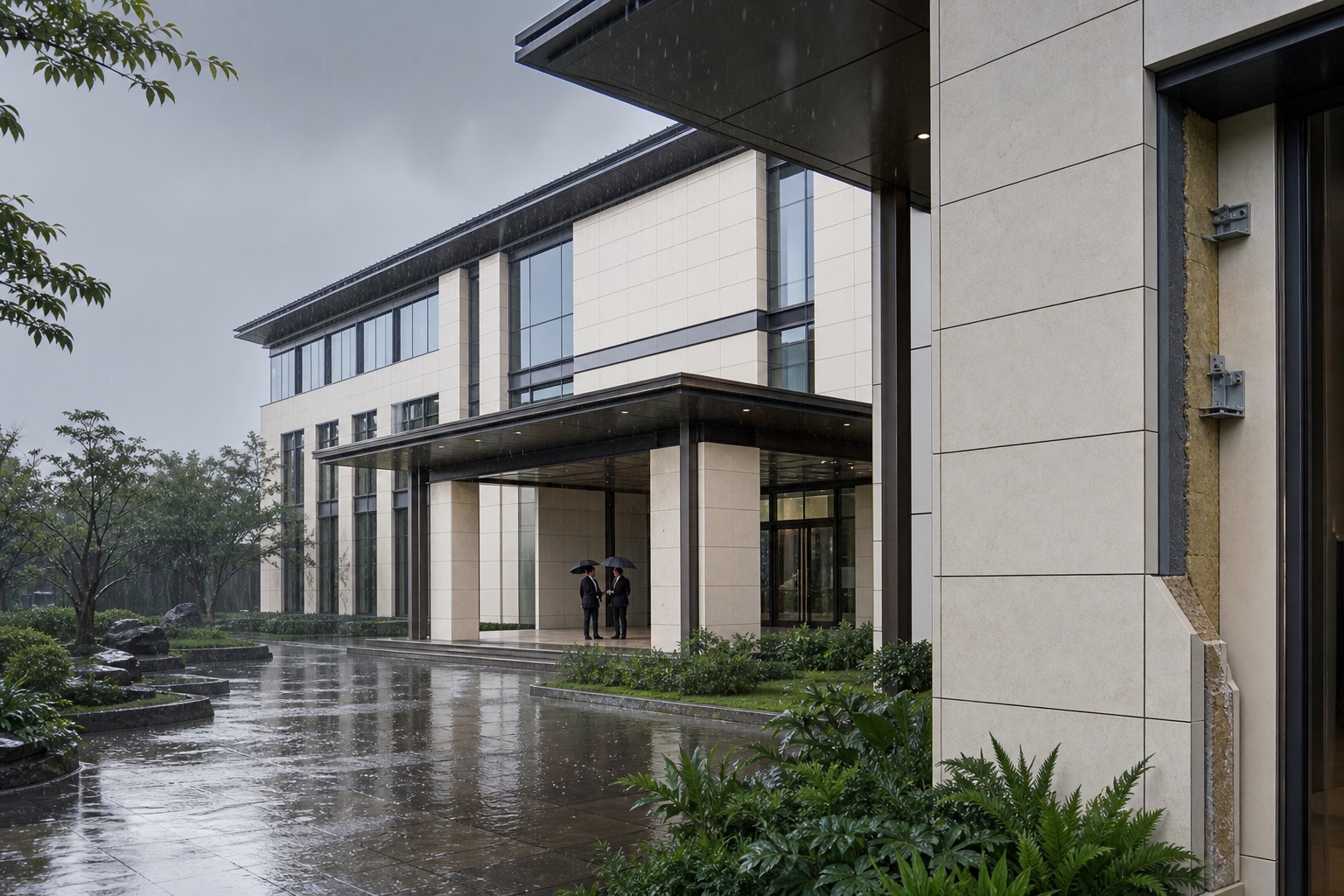 Illustrative High-Performance Low-VOC Insulated Wall Panels application: Industrial-park office envelopes