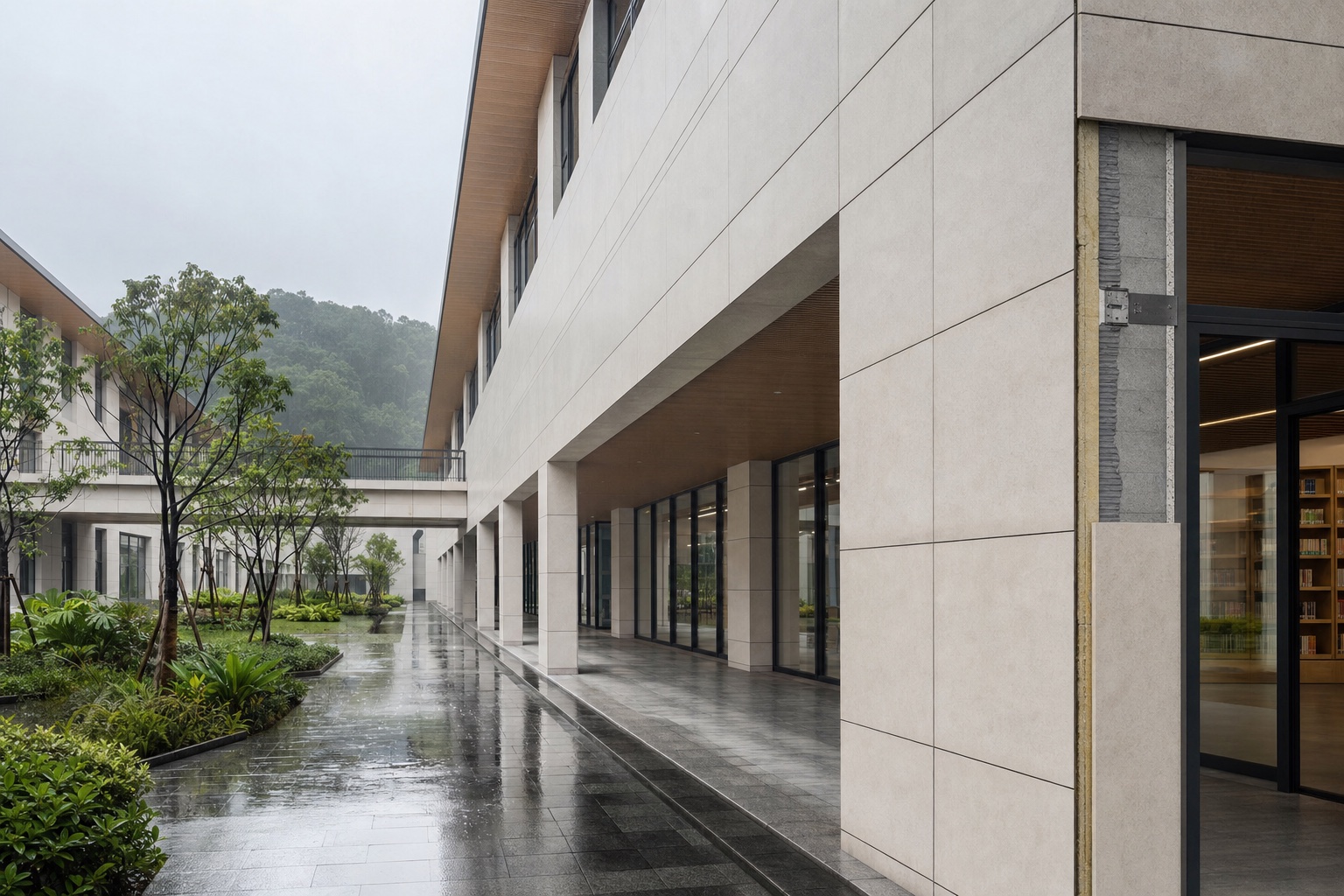 Illustrative High-Performance Low-VOC Insulated Wall Panels application: Apartment and public-building podiums