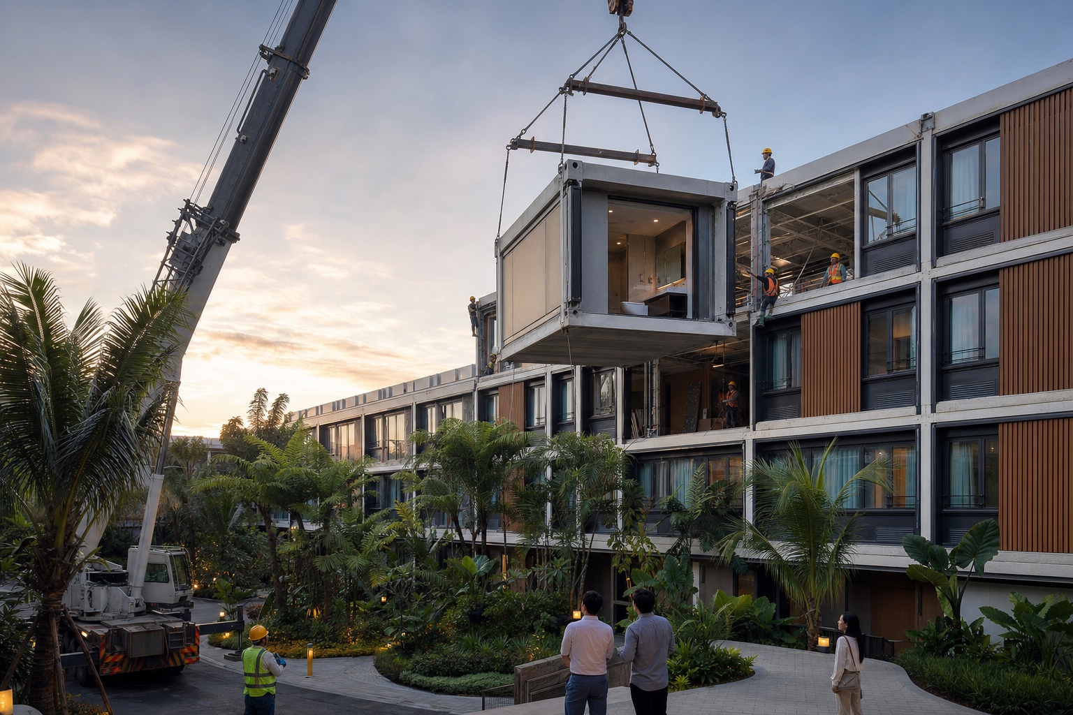 Illustrative PPVC Prefabricated Modular Building System application: Compact business hotels