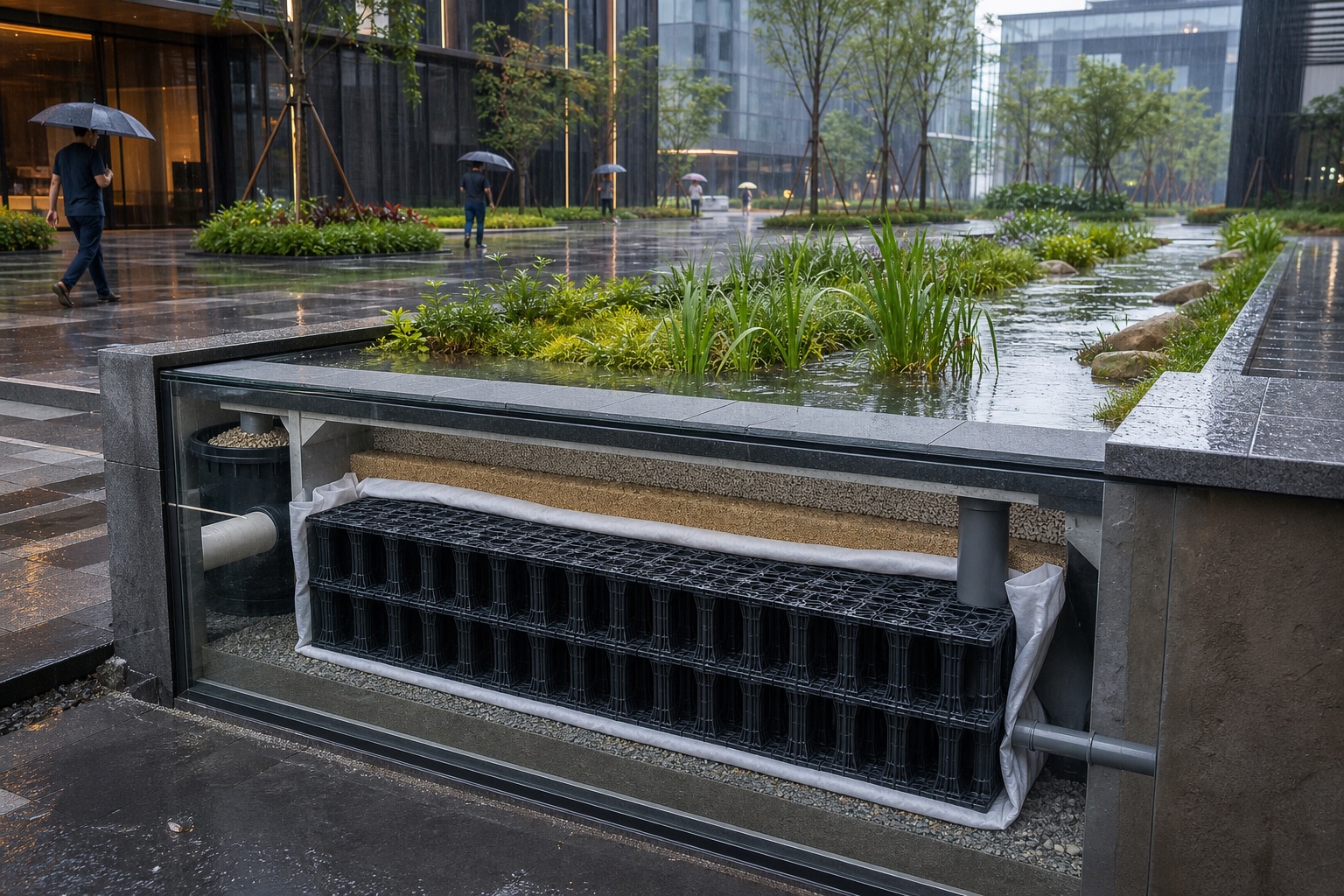 Illustrative Sponge City & Resilient Underground Drainage application: Urban-renewal districts
