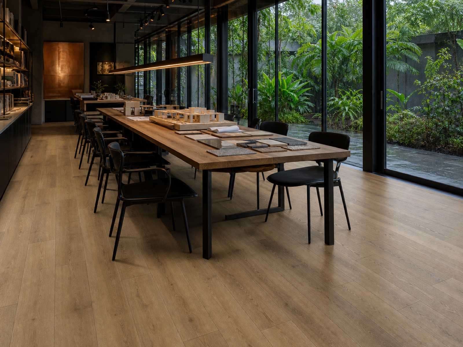 SPC flooring in a tropical architecture studio